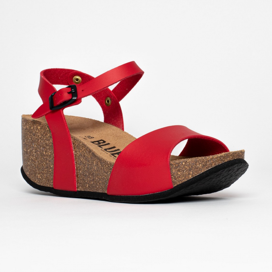 Sandales compensées rouges sales