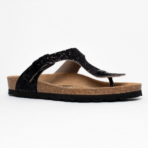 Sandales Myrrhis à entre-doigts Noir