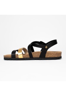 Sandales Marte Multibrides Noir et or