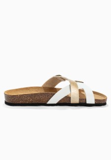 Sandales Gamma Blanc/Or